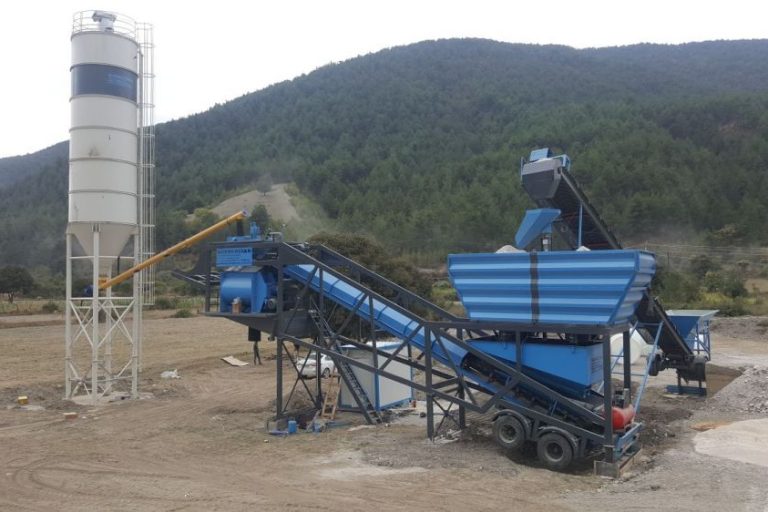 Mobile concrete batching plant from NCONMAC providing flexibility and easy relocation for construction sites